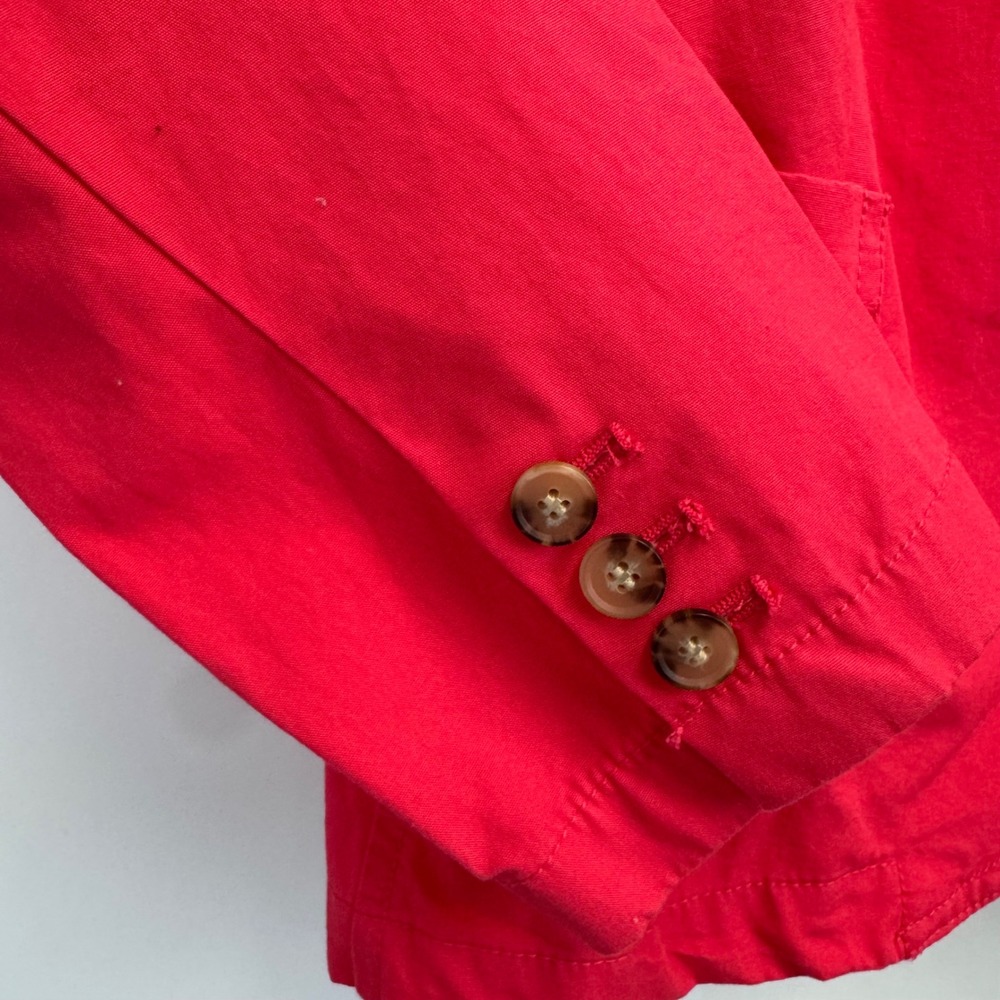 Liz Claiborne Woman Red 100% Cotton Blazer Jacket Plus Size 1X Single Button - Picture 6 of 15